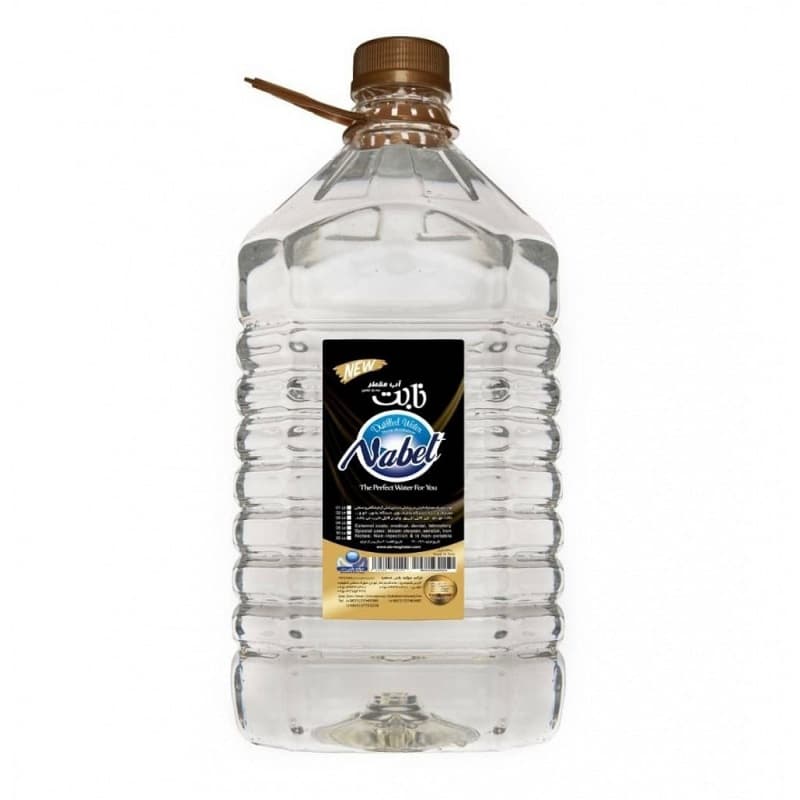 آب مقطر (دیونیزه) 5 لیتری 3 بار تقطیر نابت