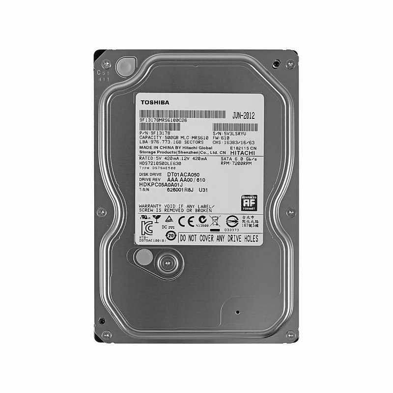 هارد دیسک اینترنال توشیبا استوک مدل DT01ACA050 ظرفیت 500 گیگابایت — تصویر ۲