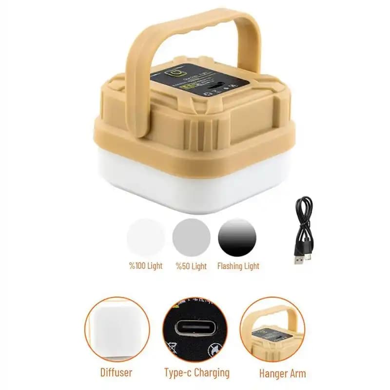 چراغ LED شارژی Camping Lights کد1924 — تصویر ۳