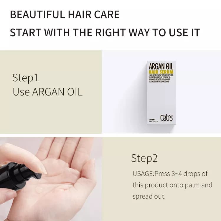 سرم ترمیم کننده مو روغن آرگان کبس cabs — تصویر ۵