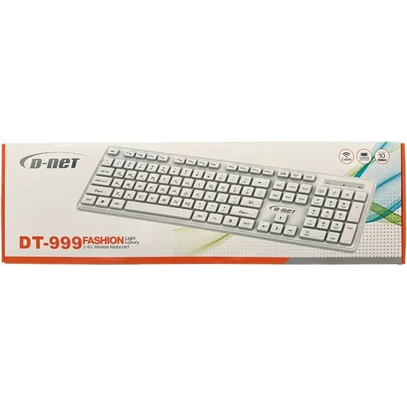 کیبورد بی سیم سفید D-NET مدل DT-999 — تصویر ۲