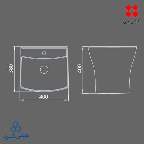 روشویی نیم پایه کوتاه ورونیا درجه 1 — تصویر ۲