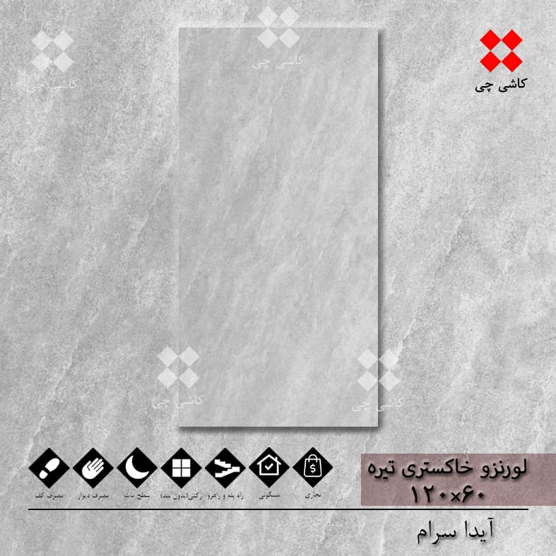 لورنزو خاکستری تیره 60×120 مات درجه 3 — تصویر ۴