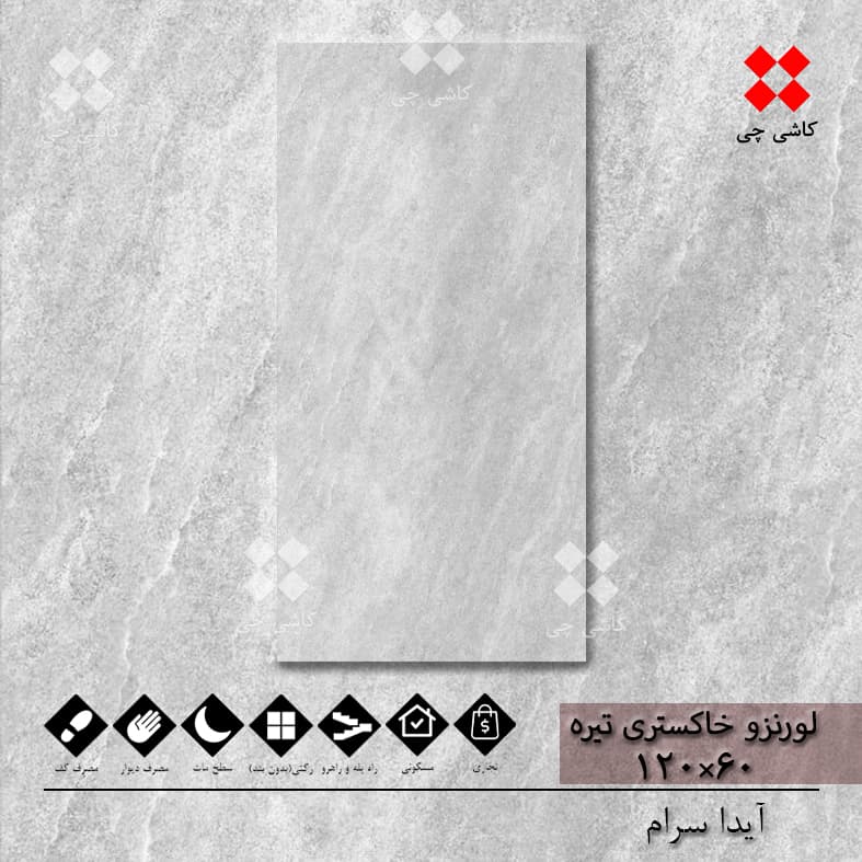 لورنزو خاکستری تیره 60×120 مات درجه 3 — تصویر ۲