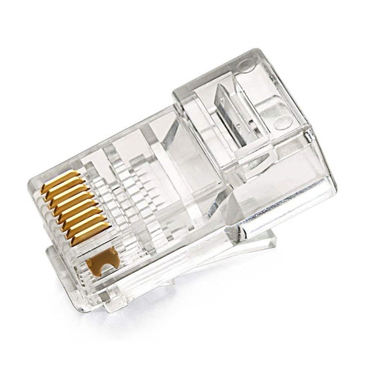 کانکتور RJ45 cat 6 پلاستیکی مارک AMP بسته ۱۰۰ عددی — تصویر ۴