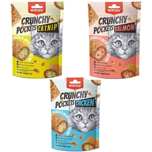 تشویقی گربه ونپی مغزدار Crunchy Pockets salmon طعم سالمون وزن ۶۰ گرم — تصویر ۲