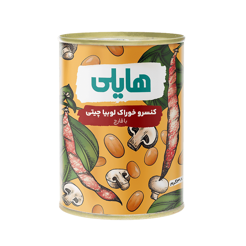 کنسرو لوبیا چیتی با قارچ 380 گرمی هایلی