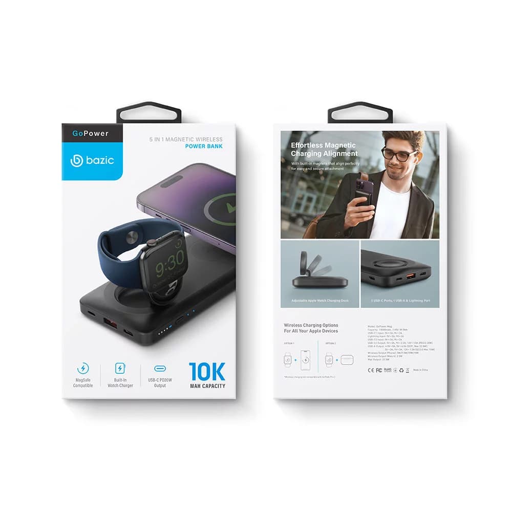 پاور بانک وایرلس بازیک مدل GoPower Mag PD10000mAh — تصویر ۶