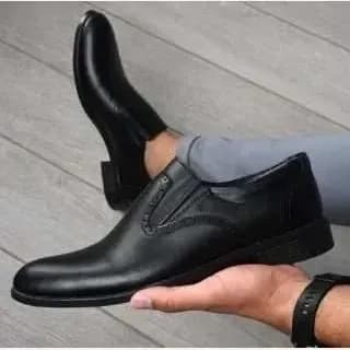 کفش چرم اسپرت مردانه مدل رویال مشکی اداری مجلسی روزمره — تصویر ۲
