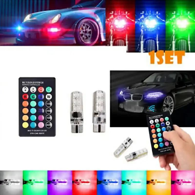 چراغ خودرو مولتی کالر ریموت دار مدل LED بسته 2 عددی کد890 — تصویر ۶