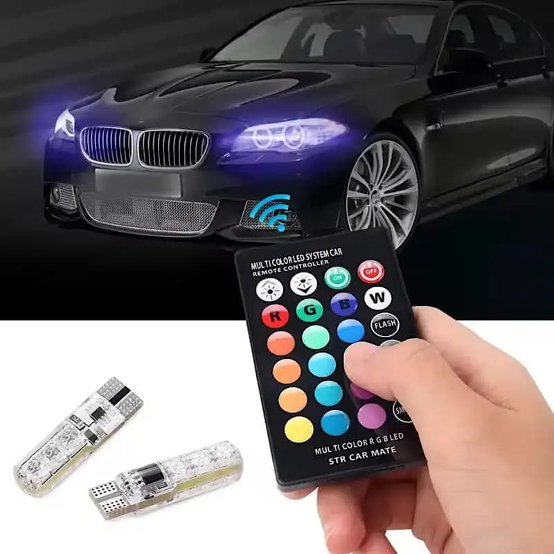 چراغ خودرو مولتی کالر ریموت دار مدل LED بسته 2 عددی کد890 — تصویر ۴