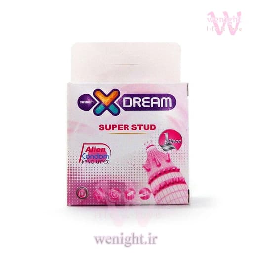 کاندوم فضایی دکمه دار ایکس دریم Super Stud | بسته‌بندی محرمانه — تصویر ۳