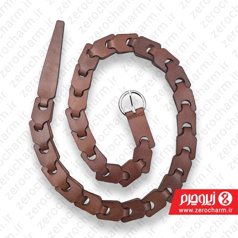 کمربند زنانه بافت چرم طبیعی سایز2.5 — تصویر ۵