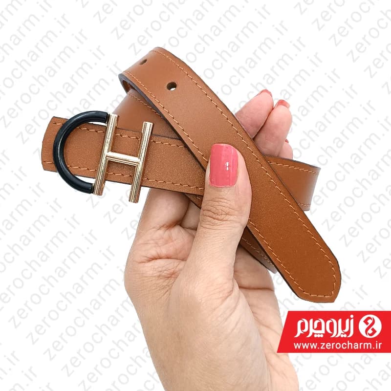 کمربند زنانه چرم طبیعی دو لایه سایز 2.5 — تصویر ۸