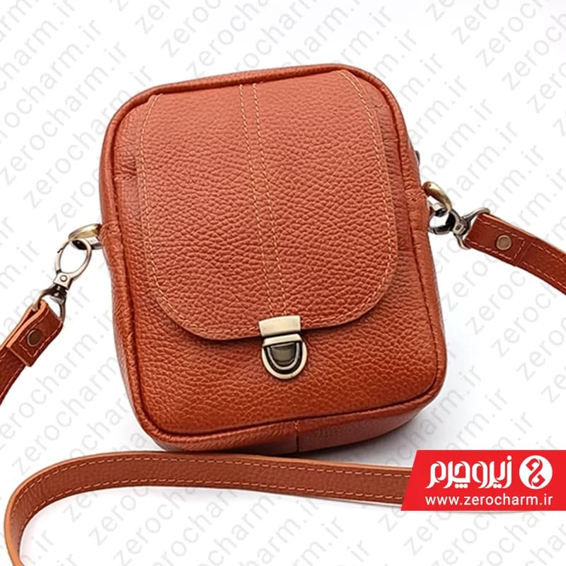 کیف اسپرت مینی چرم طبیعی گاوی سه حالته دوشی ، دستی و کمری — تصویر ۹