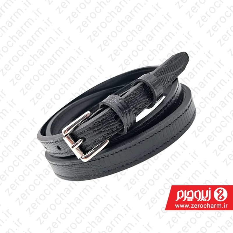 کمربند باریک زنانه چرم طبیعی گاوی سایز 1.5