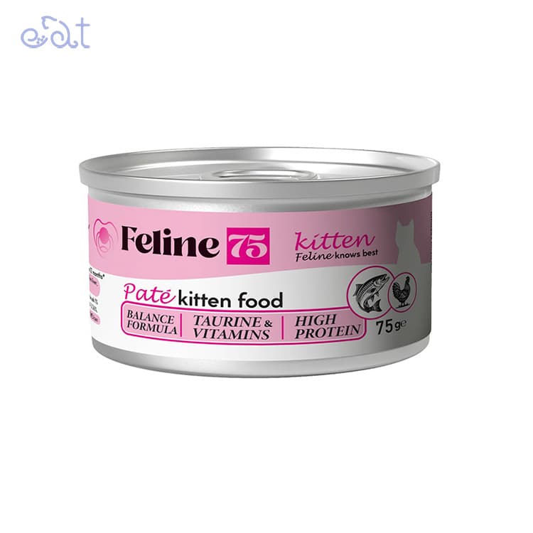 کنسرو بچه گربه فیلاین Feline مدل پته با طعم مرغ و ماهی وزن 75 گرم