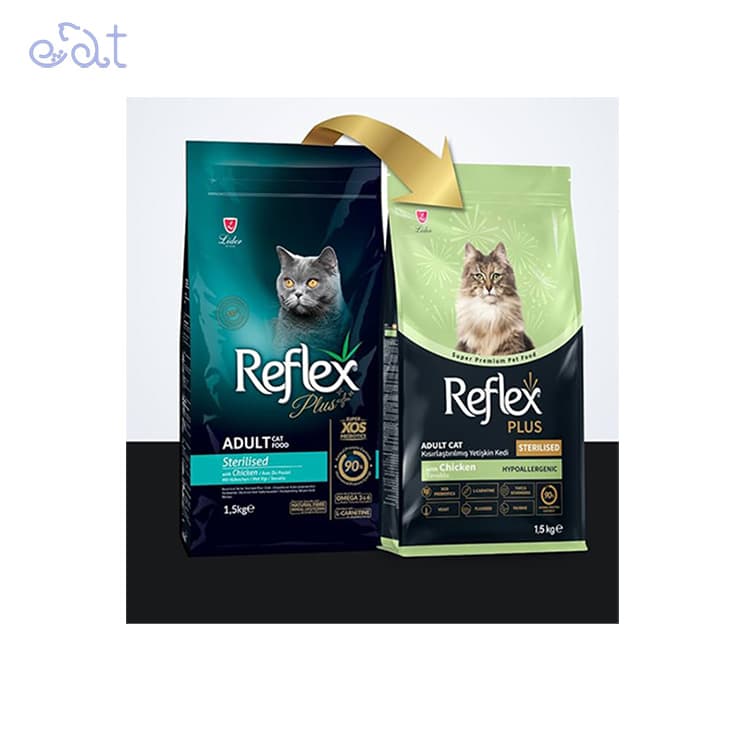 غذای خشک گربه عقیم شده با طعم مرغ رفلکس پلاس مدل هایپوآلرژنیک Reflex Plus Sterilised Hypoallergenic with Chicken وزن 1.5 کیلوگرم — تصویر ۲
