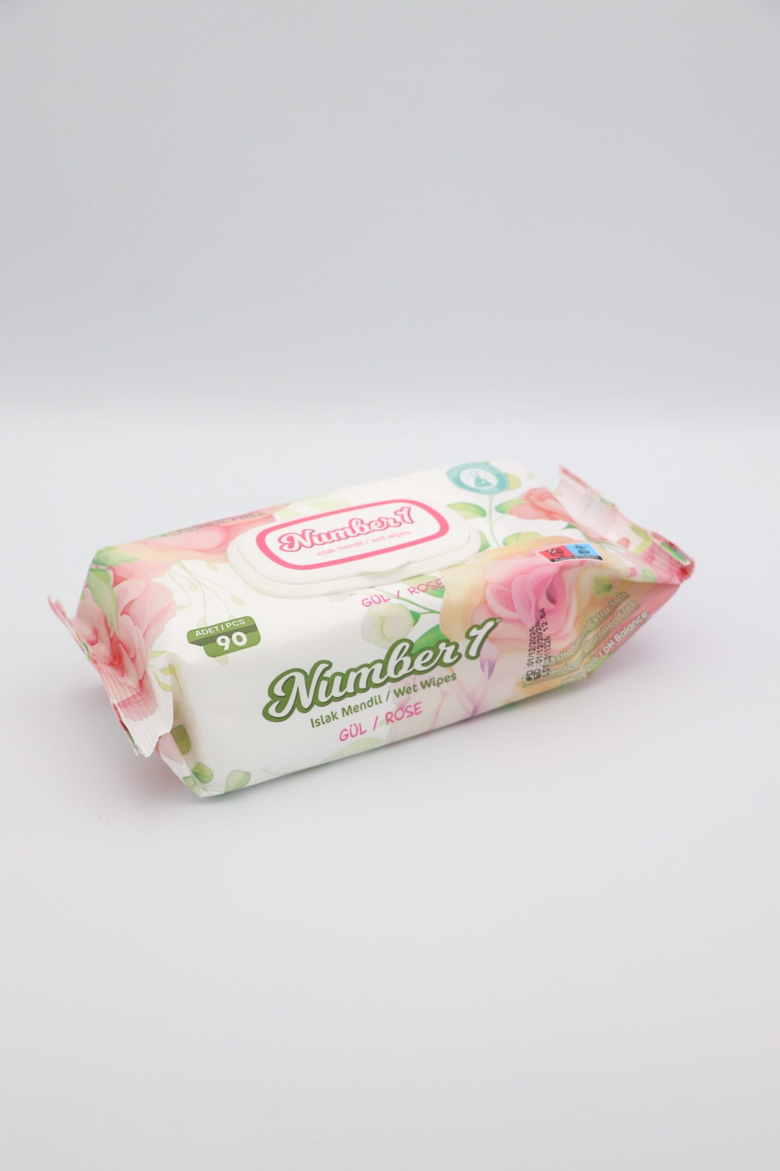 دستمال مرطوب نامبروان 90 عددی با رایحه رز