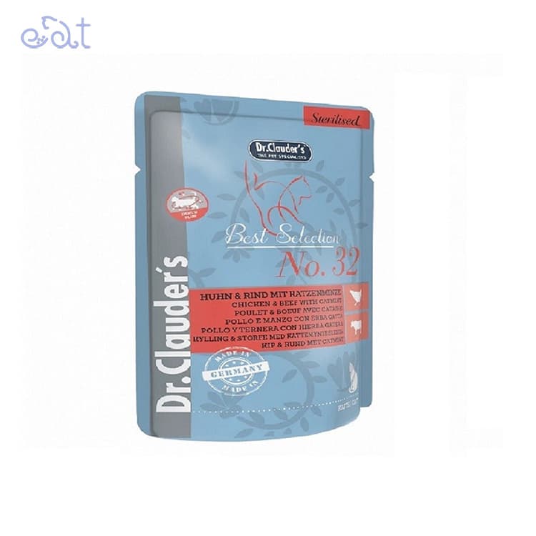 پوچ گربه دکتر کلادرز با طعم گوشت و مرغ مدل Dr.clauders Rind & Chiken وزن 85 گرم