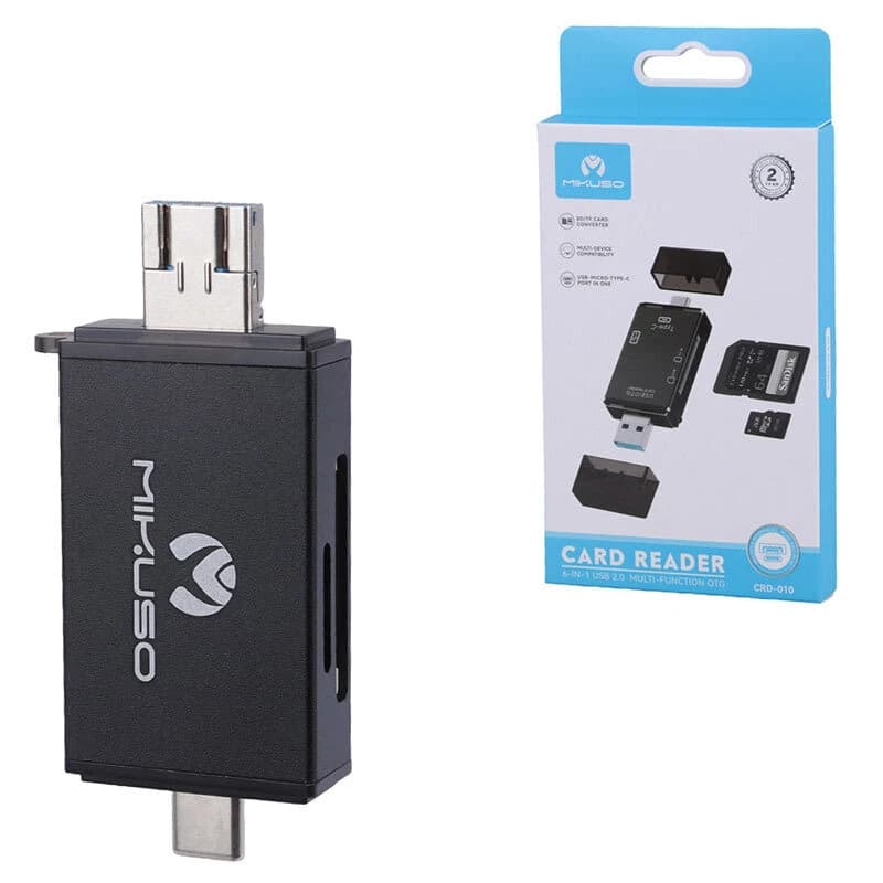 رم ریدر همه کاره میکاسو Mikuso مدل CRD-010 | با 3 مدل رابط USB ، Type-C و Micro