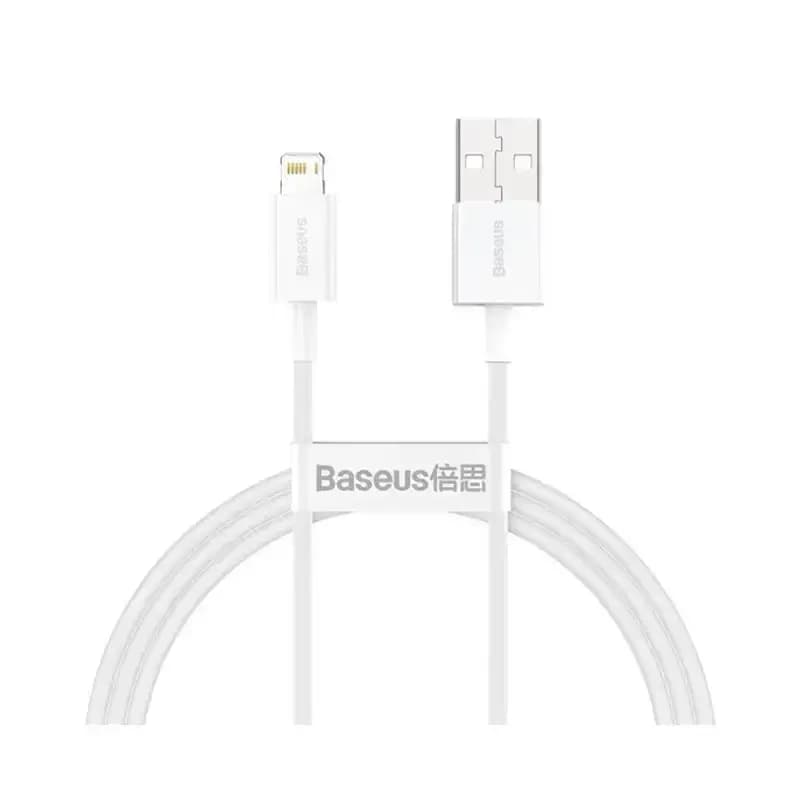 کابل شارژ USB to iP باسئوس مدل Superior Series CALYS-A با طول 1متر 2.4 آمپر
