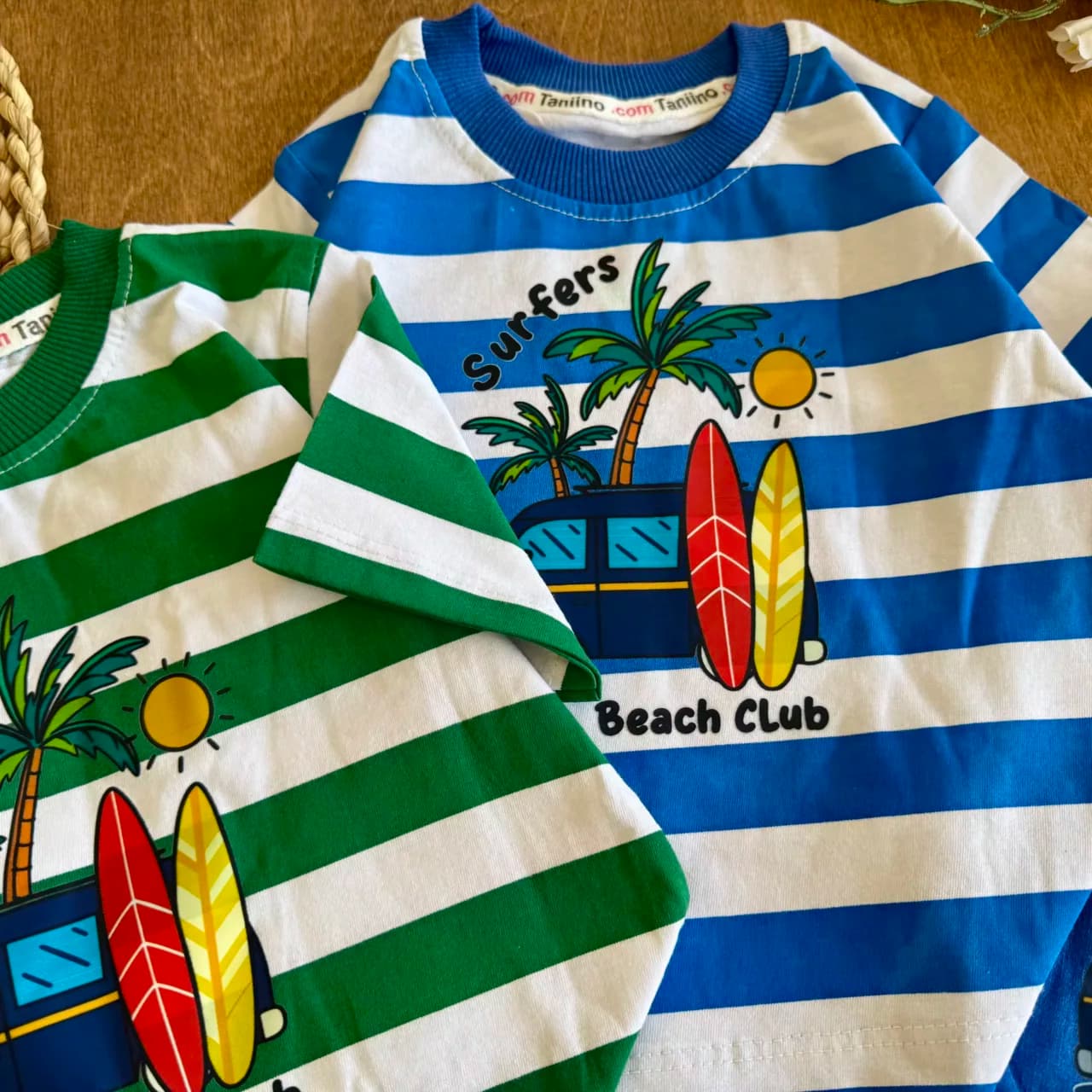 تیشرت شلوارک راه راه ماشین Beach Club (ایراددار) کد 6668-1 — تصویر ۲