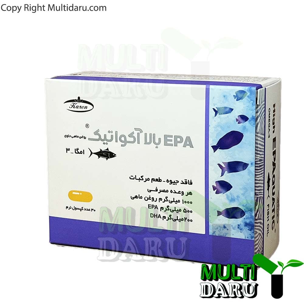 سافت ژل امگا 3 EPA آکواتیک کارن 30 عددی