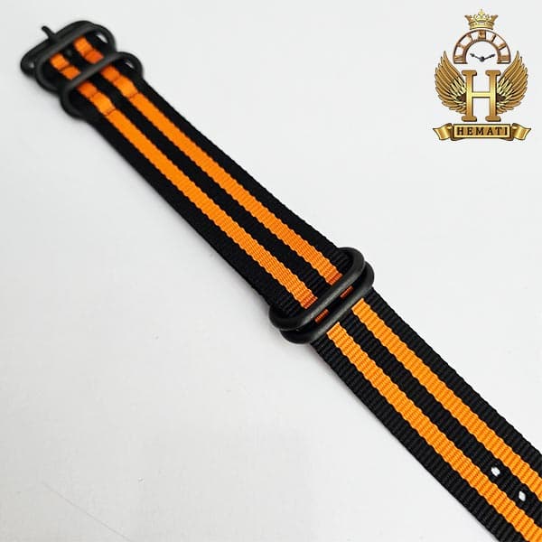 بند ساعت مچی برزنتی نیتو سگک مشکی bndb300 (سایز 20) — تصویر ۴