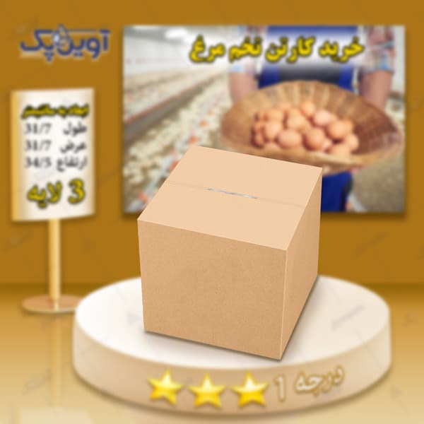 کارتن تخم مرغ 3 لایه قهوه ای درجه 1 — تصویر ۲