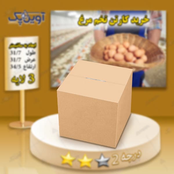 کارتن تخم مرغ 3 لایه قهوه ای درجه 2 — تصویر ۲