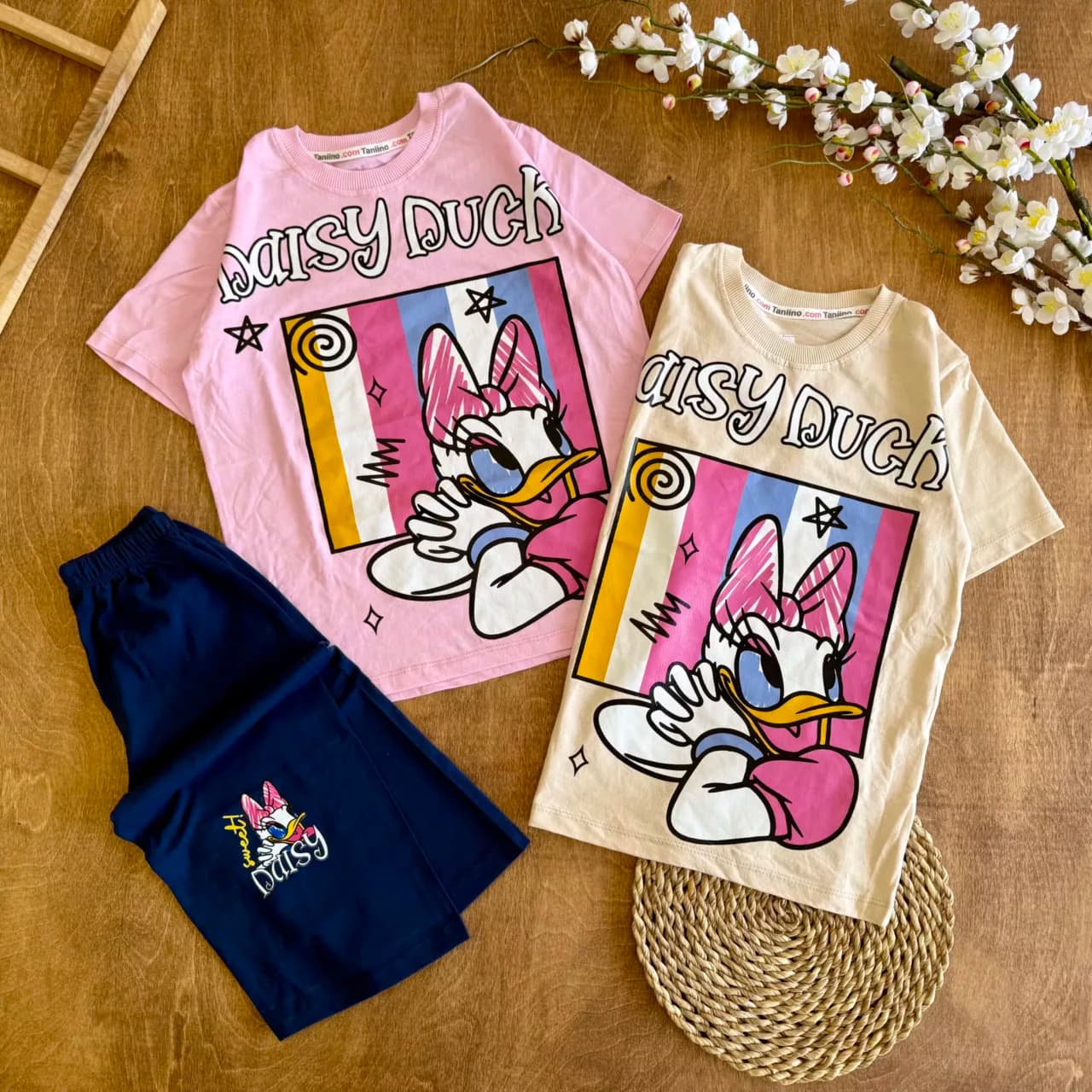 تیشرت شلوارک اردک Daisy Duck سایز 35 تا 65 کد 6694 — تصویر ۳