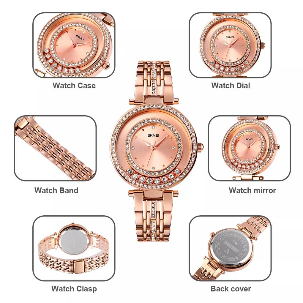 ساعت مچی زنانه اسکمی ( SKMEI ) مدل 1740rosegold — تصویر ۵