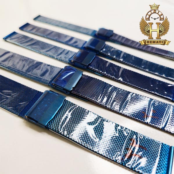 بند ساعت مچی حصیری ریز باف رنگ سرمه ای در سایزبندی BSTH1104 — تصویر ۳