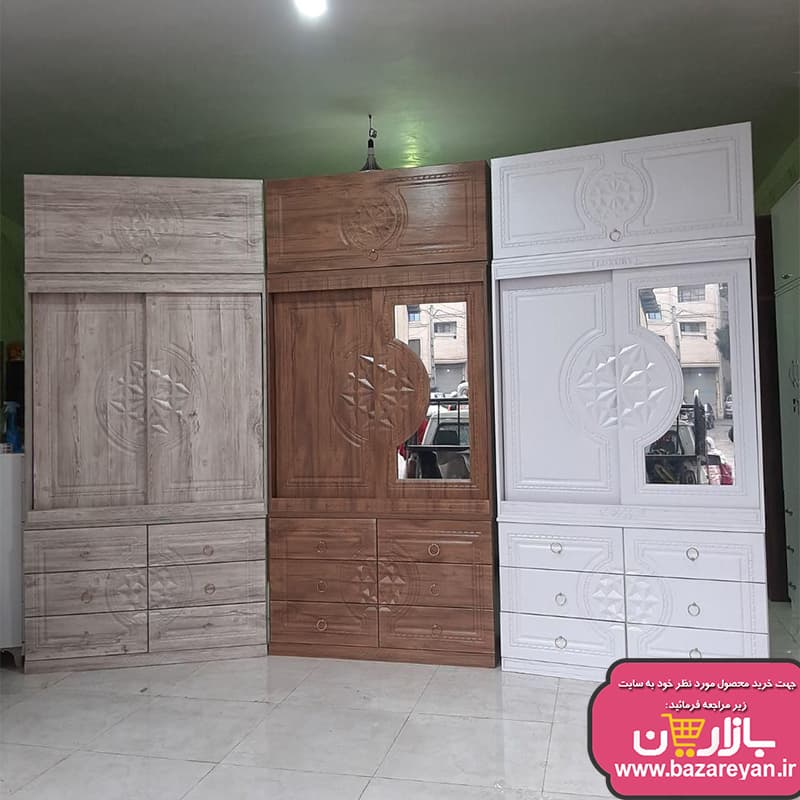 کمد لباس 3تکه درب ریلی 6 کشو ارسال به سراسر کشور — تصویر ۳