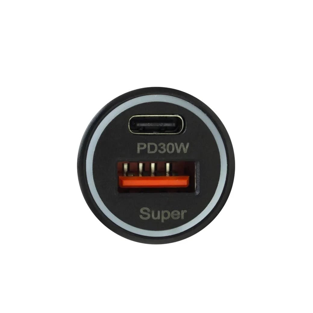 شارژر فندکی FAST مدل KING K-20 با توان 30 وات PD و خروجی‌های Type-C و USB-A — تصویر ۲