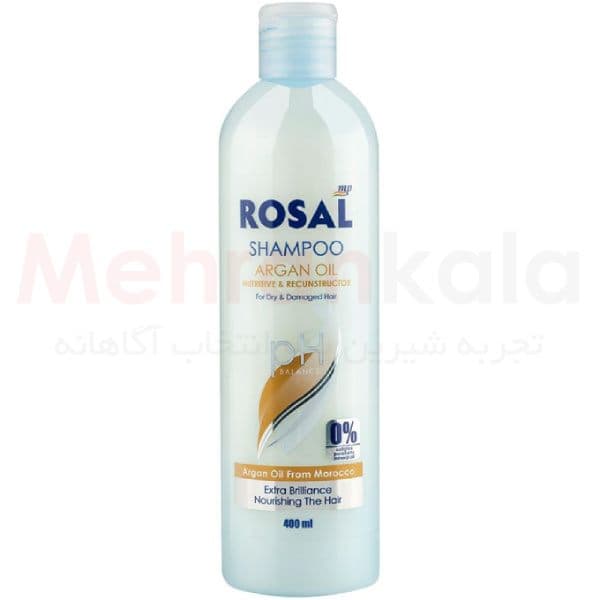 شامپو مغذی و احیا کننده بدون سولفات روزال مدل Argan حجم 400 میلی لیتر