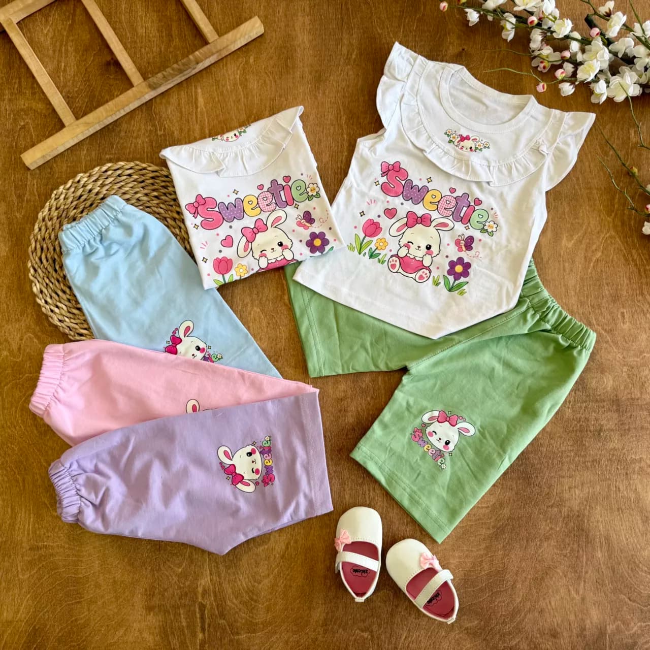 تاپ شلوارک چین دار خرگوش چشمک زن Sweetie کد 6696