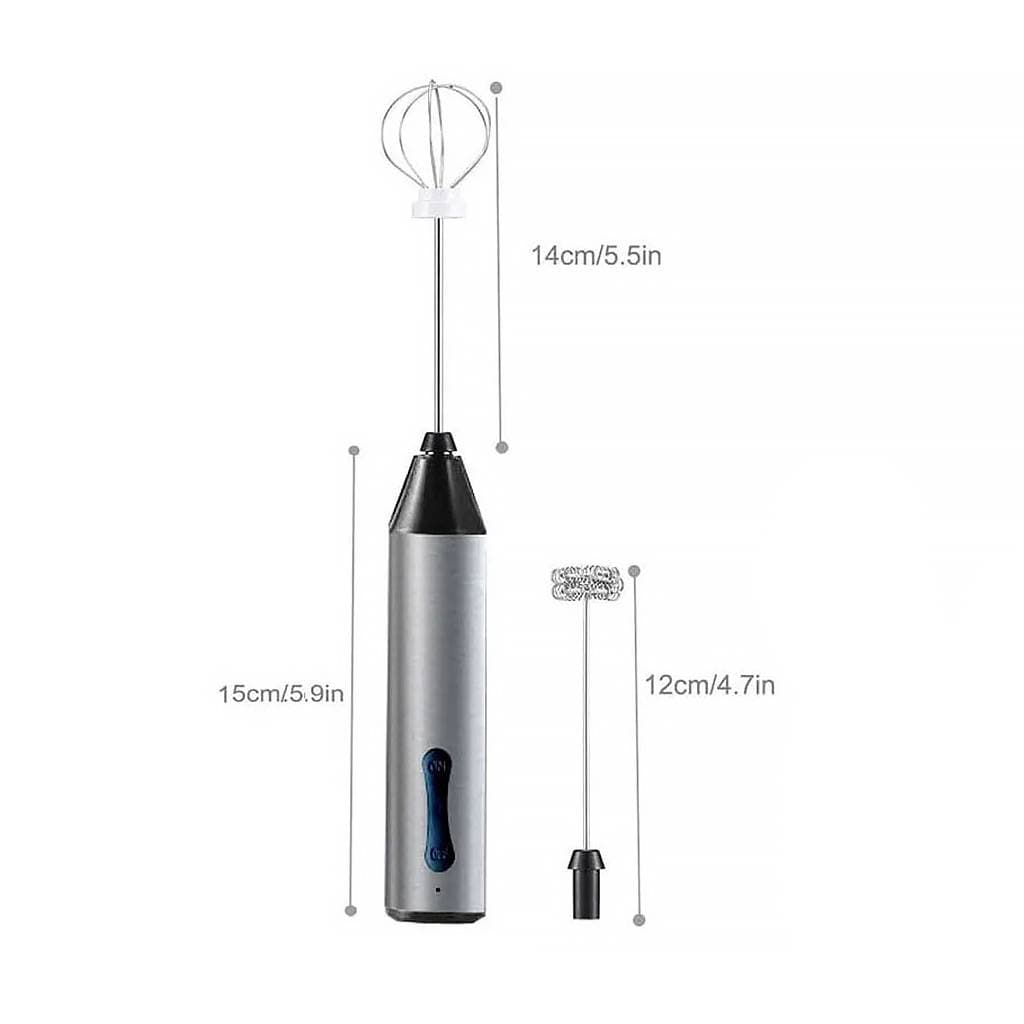 کف‌ساز و هم‌زن شیر و قهوه شارژی USB مدل UL2 بدنه استیل — تصویر ۵