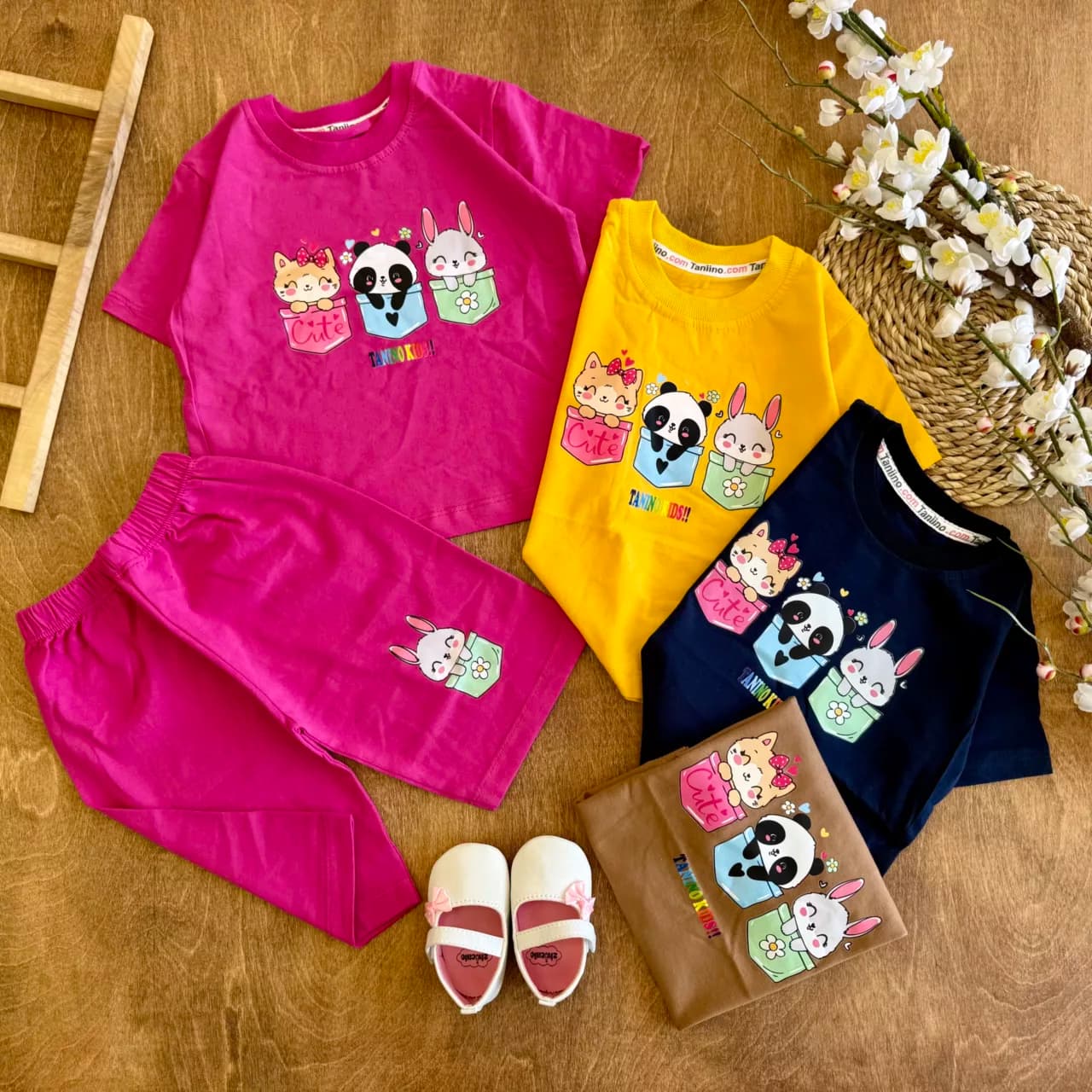 تیشرت شلوارک خرگوش گربه پاندا جیبی Cute کد 6692