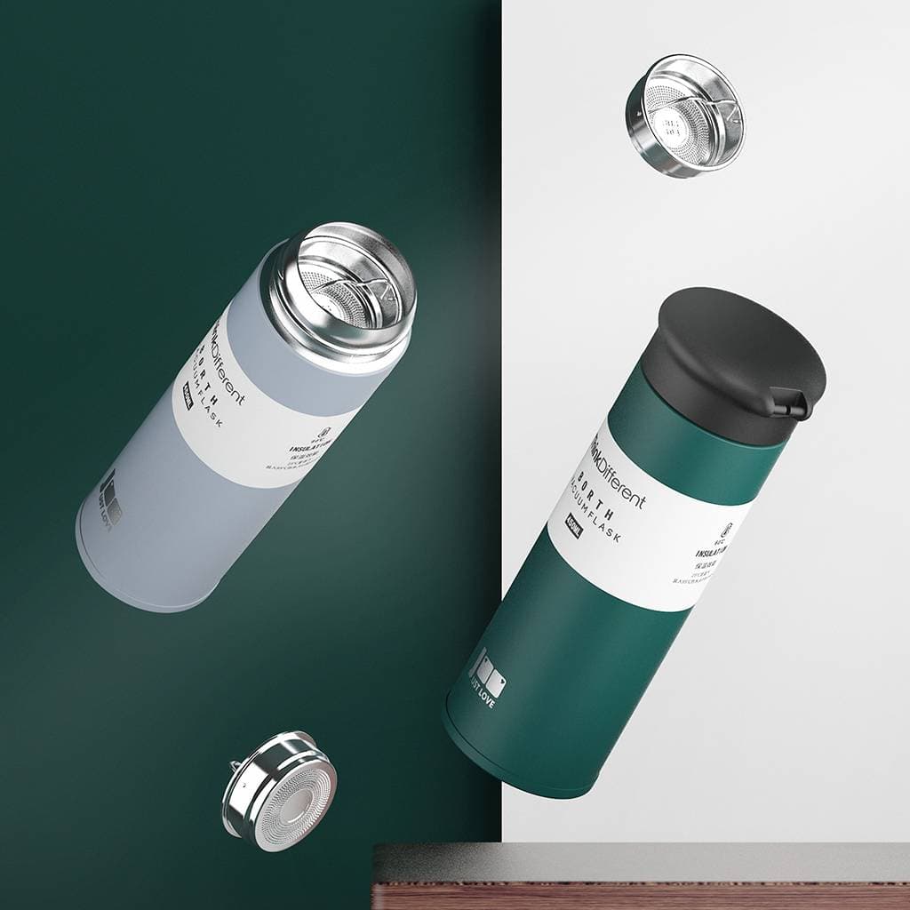 فلاسک دوجداره Just Love بند چرمی مدل J49 ظرفیت 450ml — تصویر ۳