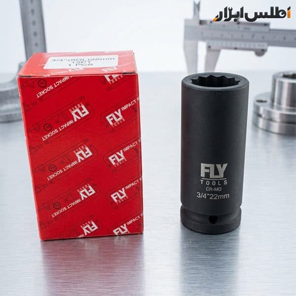 بکس 22 میلی‌متر 12 پر بلند درایو 3/4 اینچ فلای‌تولز 5534022 — تصویر ۲