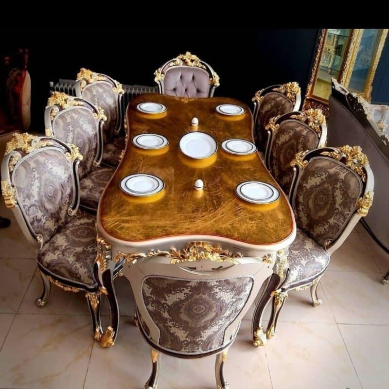 مبل کلاسیک سلطنتی 7 نفره مدل ایتالیایی سوپرراش، ارسال55 روزکاری به سراسر کشور — تصویر ۳