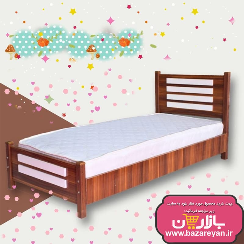 تخت خواب یک نفره مدل T02 سایز 90×200 سانتی متر — تصویر ۲