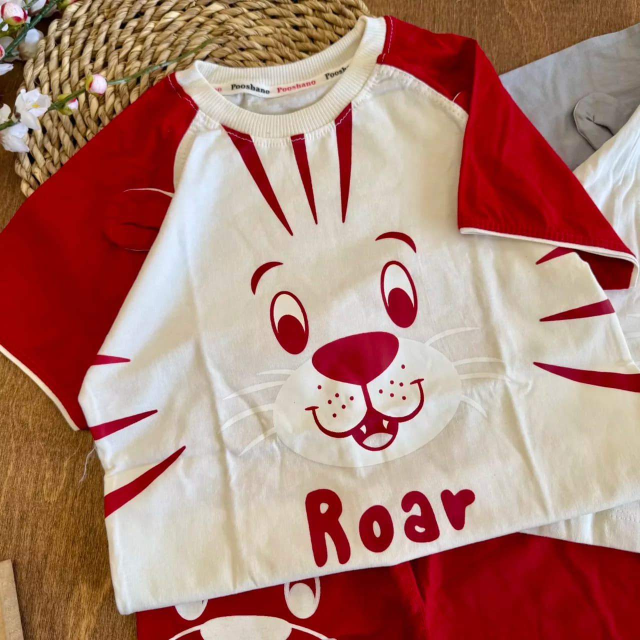 تیشرت شلوارک ببر گوش دار ROAR سایز 40 تا 55 کد 6658 — تصویر ۲