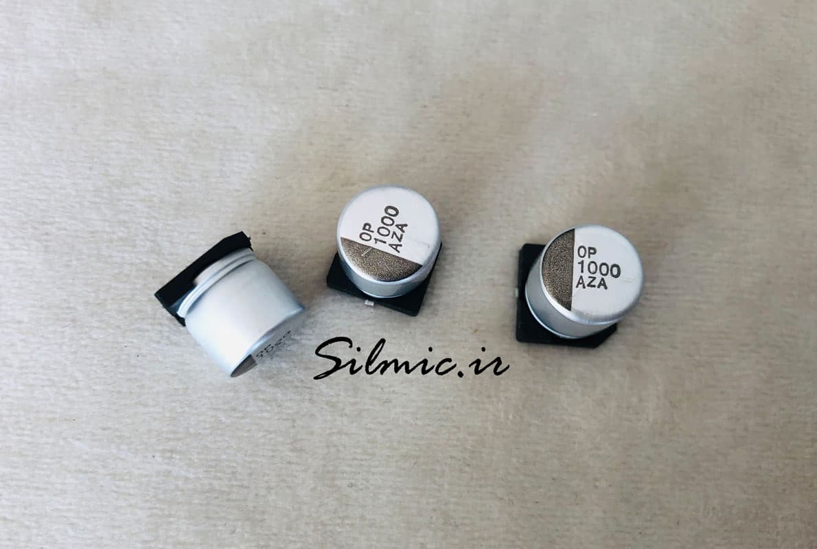 خازن 1000 میکرو فاراد 10 ولت smd ساخت nippon ژاپن سری MZA امپدانس پایین — تصویر ۲
