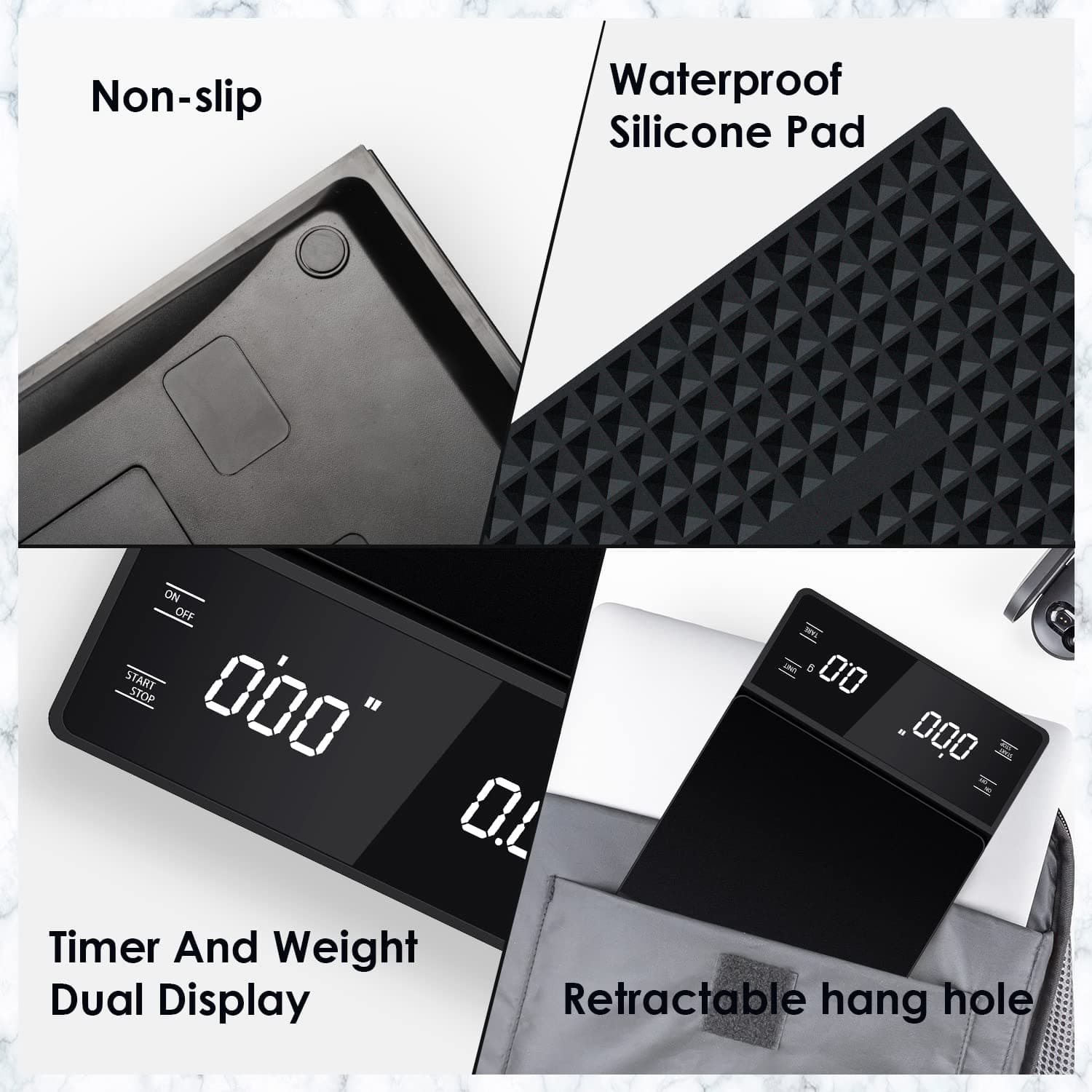 ترازو دیجیتال و اسکیل تایمردار مدل Touch LED — تصویر ۳