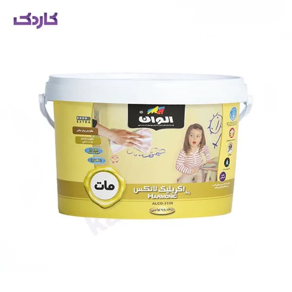رنگ اکریلیک لاتکس مات الوان دبه حجم 10 لیتر