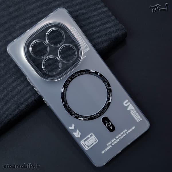 قاب هولوگرامی شیائومی Note 14 Pro 4G طرح مگ سیف | محافظ لنز دار و دکمه کرومی