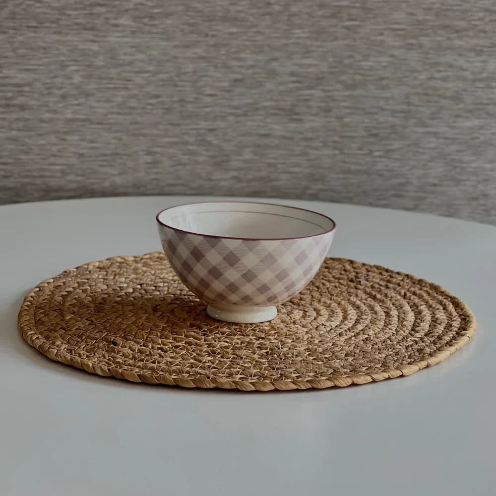 کاسه سوپ خوری زاراهوم کد 012 طرح چهارخانه رنگ یاسی
